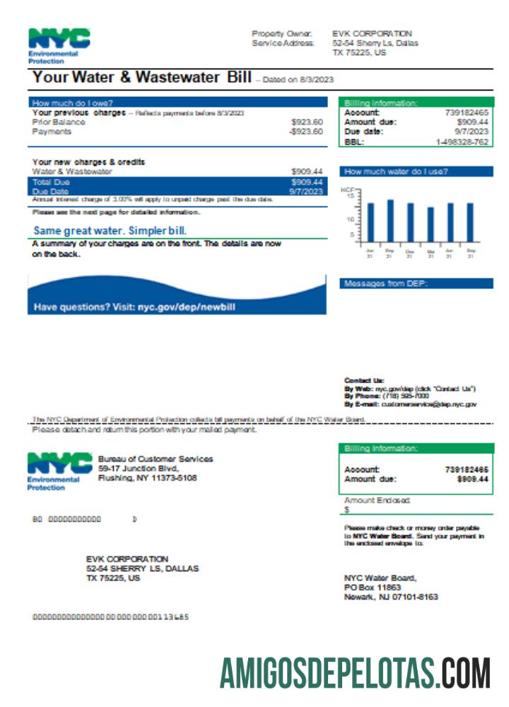 Projeto de Lei de Negócios de Serviços Públicos do Departamento de Proteção Ambiental (DEP) da cidade de Nova York SCR exemplo real